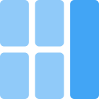 Right bar strip with grid lines parting sections icon