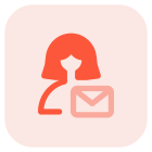 Email message of a user received online icon