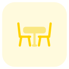 Restaurant table with chairs for two is vacated icon