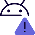 Android operating system warning with the triangular exclamation mark icon