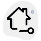Home key to access door isolated on a white background icon