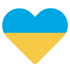 coração azul-amarelo icon