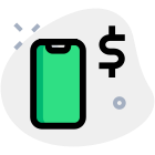 Money transfer facility with dollar logotype layout icon