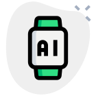 Artificial intelligence Technology under smartwatch isolated on a white background icon