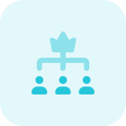 Employees under the Crown branch department isolated on a white background icon