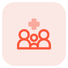 Family medicine system with plus logotype layout icon