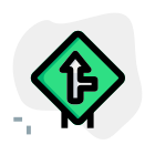 Intersect road from right towards front lane road signal icon