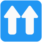 One way traffic location for national highway lane icon