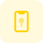 Smartphone unlocking authentication with face unlock feature icon