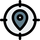 Position a loction target isolated on a white background icon