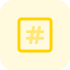 Social media hashtag with arrow isolated on a white background icon