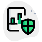 Bar chart file protected with anti-virus software icon