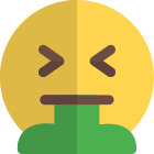 Sick, discomfort and vomiting emoji with eyes closed icon