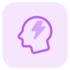 Brainstorm with new ideas and flash thunderbolt layout icon