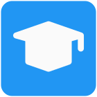 University logotype for student navigation on a road icon
