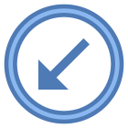 Circled Down Left Arrow icon