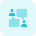 Employee chatting with each other via messenger icon