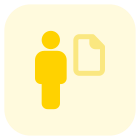 Employee sharing a single file on an online server icon