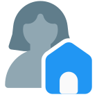 Monitoring the single user work online from home icon