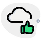 Positive feedback response from cloud service provider icon