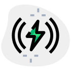 Wireless power logotype with lightning bolt sign icon