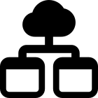 Cloud server connected with multiple network window icon