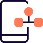 Algorithm flowchart diagram of a mobile phone icon