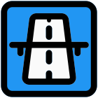Motorway sign on a national high way lane icon