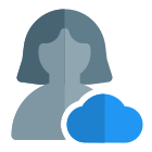 Cloud Computing female user profile for job portfolio website icon