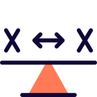 Equal weights on both sides of lever icon