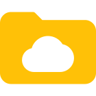 Folder on a cloud server with online content icon