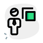 Bring front word document for an businessman to adjust icon