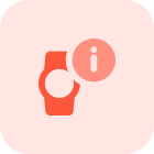 Smartwatch info with i button isolated on white background icon