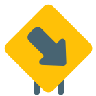 Downright exit lane on road signal signboard icon