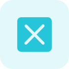 Cross sign in box for decline, isolated in a white background. icon