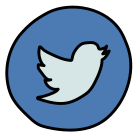 Twitter dentro de um círculo icon