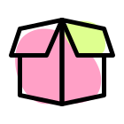 Open box for storage facility container layout icon