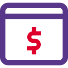 Online transaction for cashless digital payment portal icon