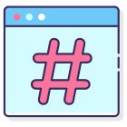 hashtags externes-agence-de-médias-sociaux-flaticons-lineal-color-flat-icons-2 icon