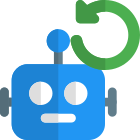 Backup robot programming language isolated on a white background icon