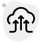 Uplink from cloud network server isolated on a white background icon