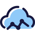 Grafico a linee cloud icon