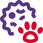 Virus spread through an animal isolated on a white background icon