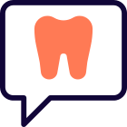 Chat with your Dentist regarding tooth problem on a messenger icon