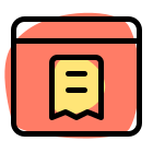 Notes on a landing page with bookmarking facility icon