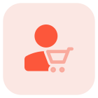 Buying a item online on e-commerce website icon