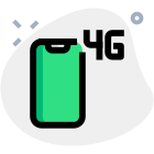 Fourth generation cellular connectivity network facility on smartphone icon