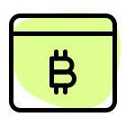 Cryptocurrency bitcoins website isolated on a white background icon