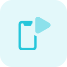 Smartphone media player with play button interface icon