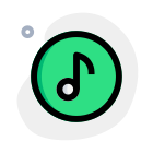 Music application with musical note in a circle icon